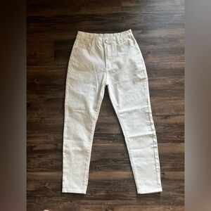 Women's White High-Waisted Skinny Jeans